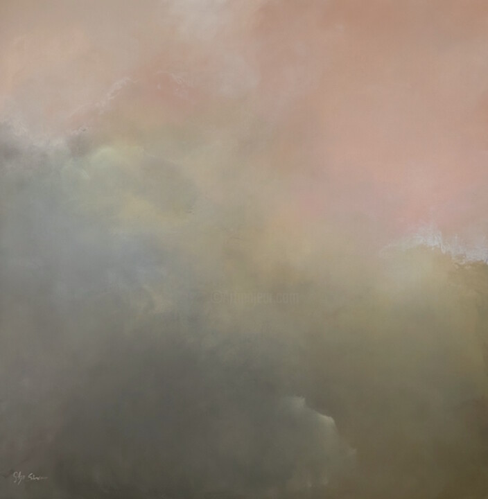 Painting titled "Ashes of a Sunset" by Gabriela Azar Schreiner, Original Artwork, Acrylic