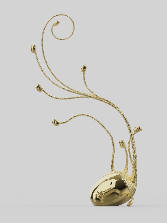 Genesis: Gilded Fragments of Becoming Scultura, 31,5x18,5 in