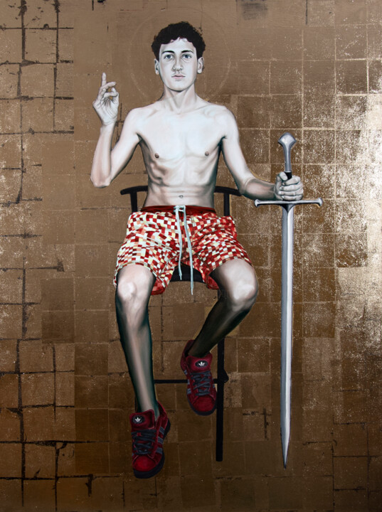 Painting titled "Théodose" by Nicolas Maureau, Original Artwork, Oil