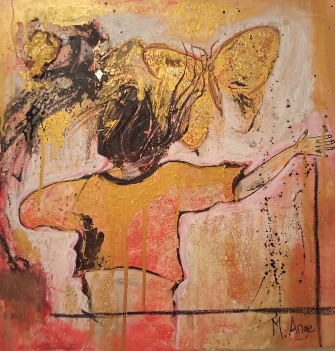 La danse du papillon Pittura, 19,7x19,7 in