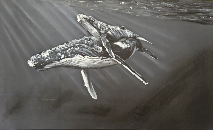 En apnée 绘画, 14.6x23.6 in