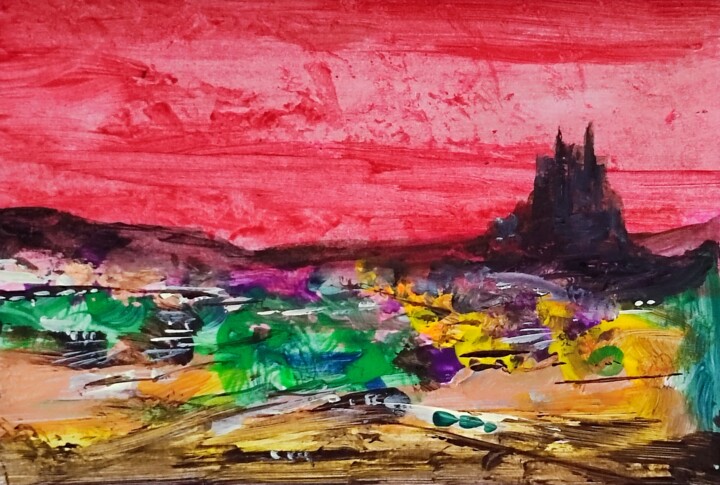 The Castle Castle 绘画, 2.8x3.9 in