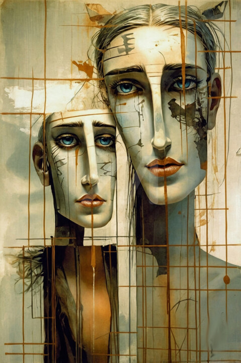 "Sadness 2" başlıklı Dijital Sanat Davide Poggio tarafından, Orijinal sanat, AI tarafından oluşturulan görüntü Diğer sert pa…