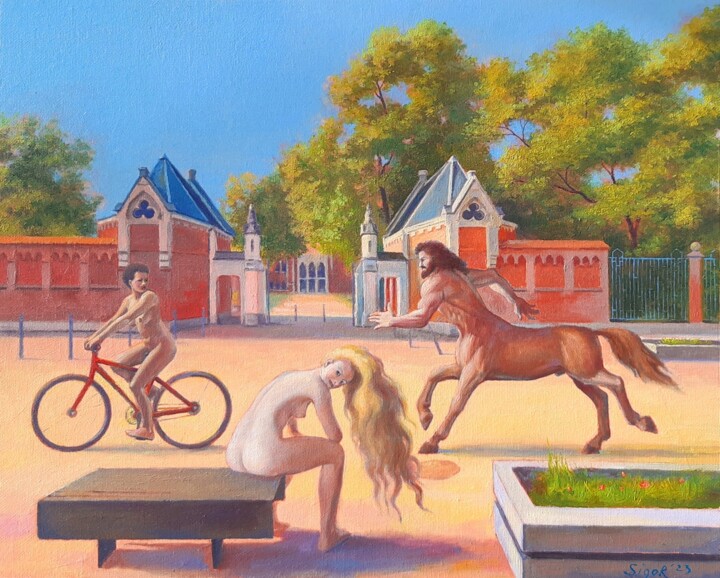 il était une fois l'université Peinture, 13,8x16,1 in