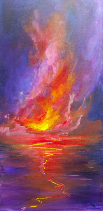 Colorful Cloud Fields Peinture, 39,4x19,7 in