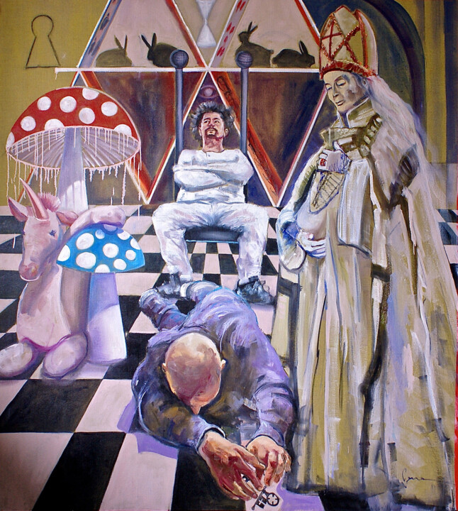 PREMONITION_OF_BIRTH_APPREHENSION_OF_INSANITY Painting, 78.7x70.1 in