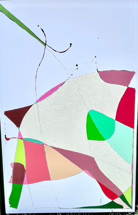 Dibujo titulada "Tourné vers le ciel" por Marine Jouffrain, Obra de arte original, Acrílico Montado en Cartulina