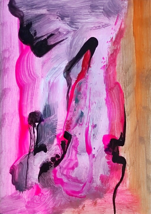 Black jellyfish Schilderij, 3,9x2,8 in
