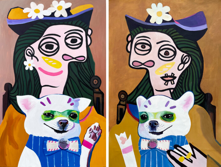 Josephine Bonaparte sees off Napoleon and is waiting for Nap Schilderij, 43,3x56,7 in