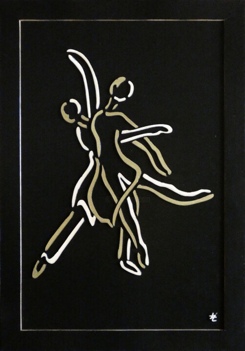 Danseurs entrelacés Peinture, 23,6x15,8 in