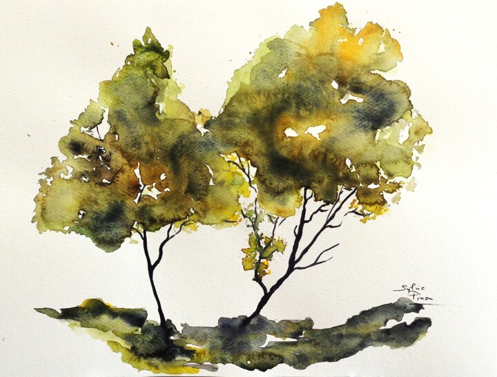 encore des arbres Peinture, 11,8x15,8 in