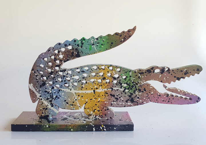 Escultura titulada "SPACO Crocodile Lac…" por Spaco, Obra de arte original, Acrílico