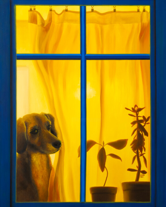 Painting titled "THEA WATCH OVER" by Elize Sokolova, Original Artwork, Oil Mounted on Aluminium