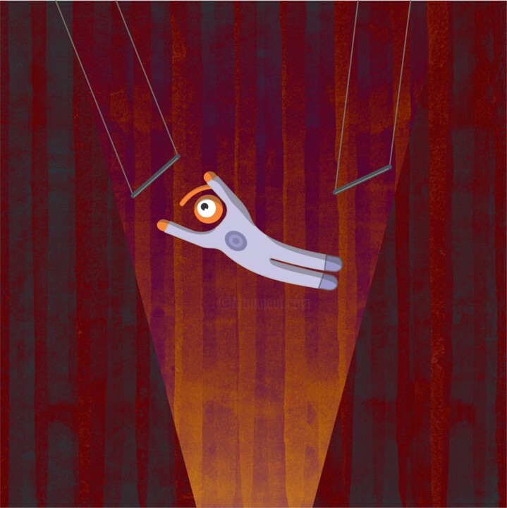 circojo ojo trapecista rem Цифровое искусство, 30x30 in