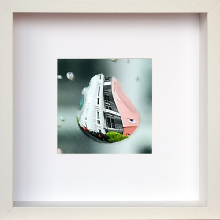 Hausfassade in Pink Fotografie, 7,5x7,5 in