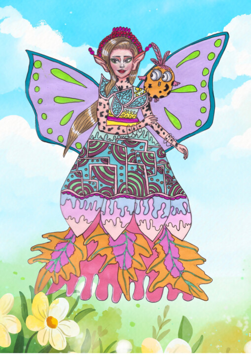 Digital Arts titled "Lyria" by Oana Arabagiu, Original Artwork, Digital Collage