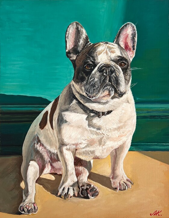 Французский бульдог 绘画, 16x13 in
