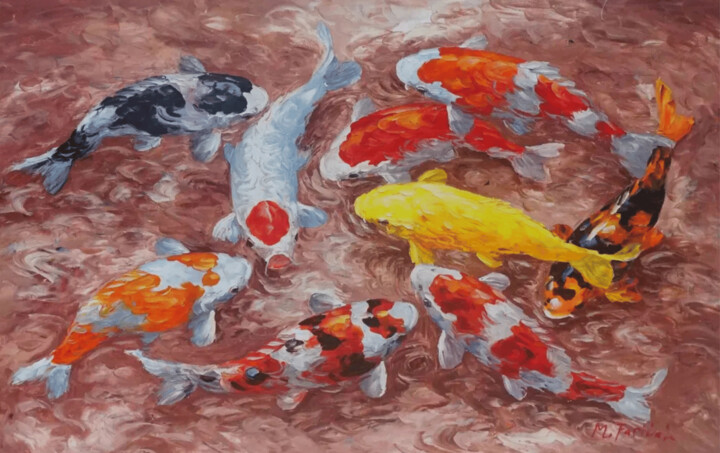 Картина под названием "Circle of Fortune" - Bagya Art Gallery, Подлинное произведение искусства, Масло