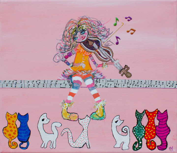 la violonniste Ζωγραφική, 9,5x11,8 in