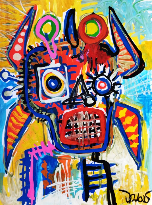 Graffiti Grimaces 绘画, 15.8x11.8 in