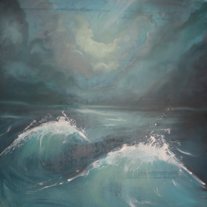 Mer sous la lumière Painting, 39.4x39.4 in