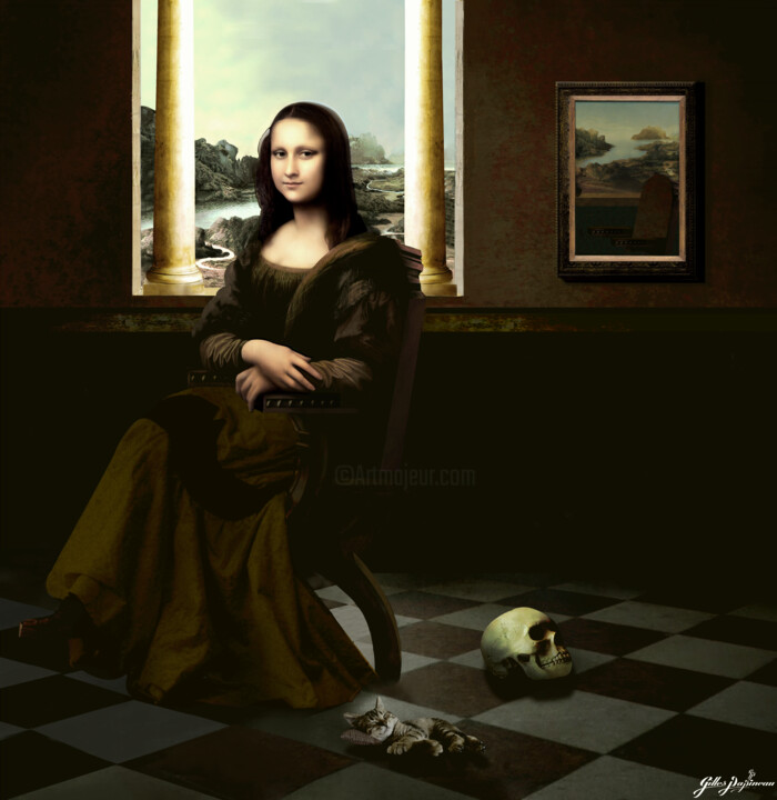 Painting titled "Dans l'atelier de L…" by Gilles Papineau, Original Artwork, 2D Digital Work