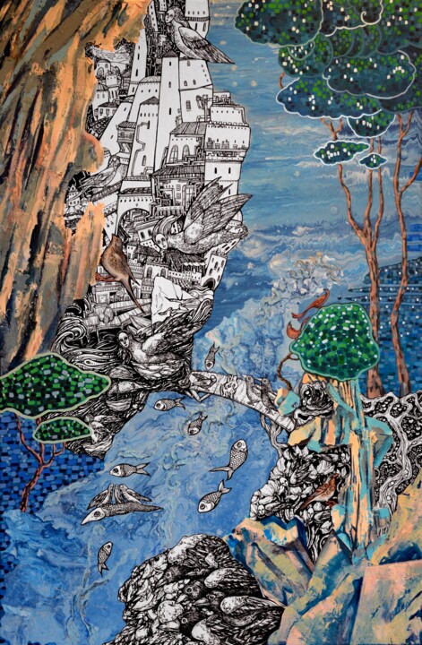Bird’s nest 绘画, 47.2x31.5 in