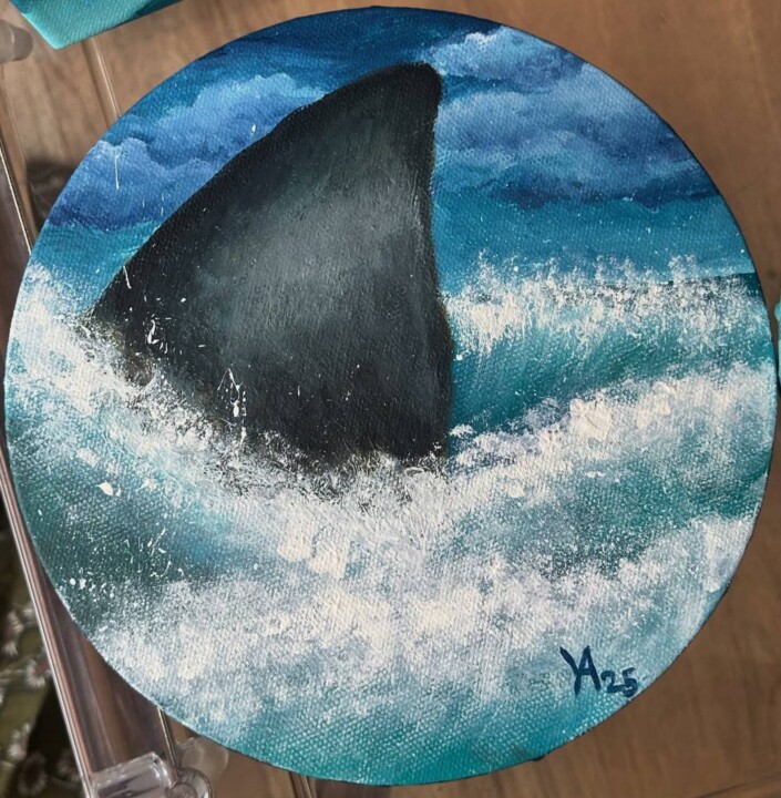 Painting titled "The Power of the Oc…" by Alexandra Uryasova, Original Artwork, Acrylic Mounted on Wood Stretcher frame