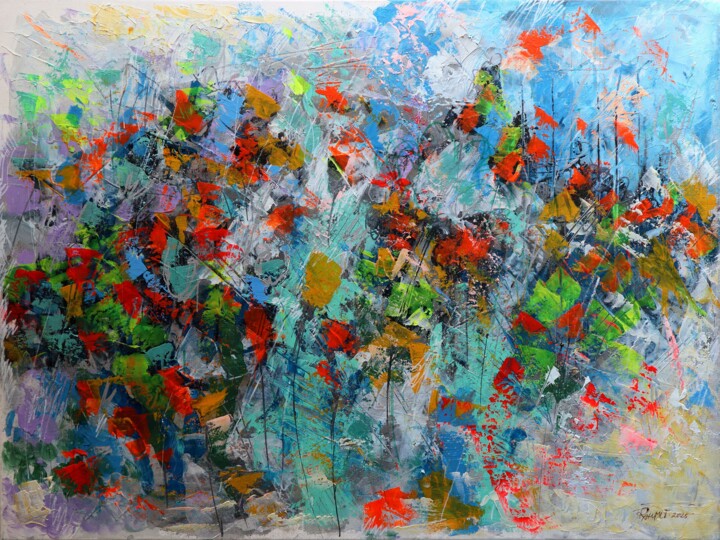 Flowers in Paradise Painting, 23.6x31.5 in