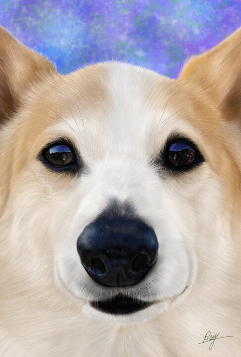 "コーギー" başlıklı Dijital Sanat Rey tarafından, Orijinal sanat, Dijital Resim