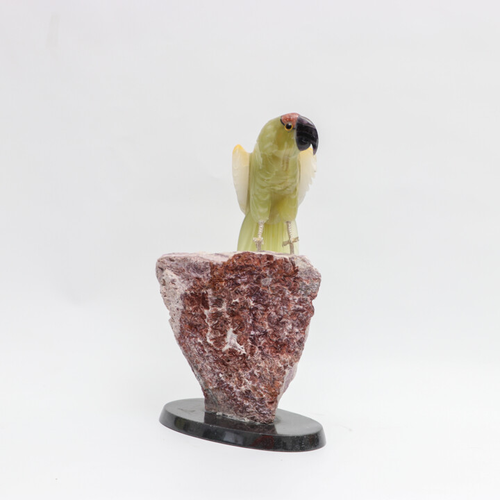 Sculpture titled "Guardián Verde" by Felipe Cesar D'Oliveira, Original Artwork, Stone
