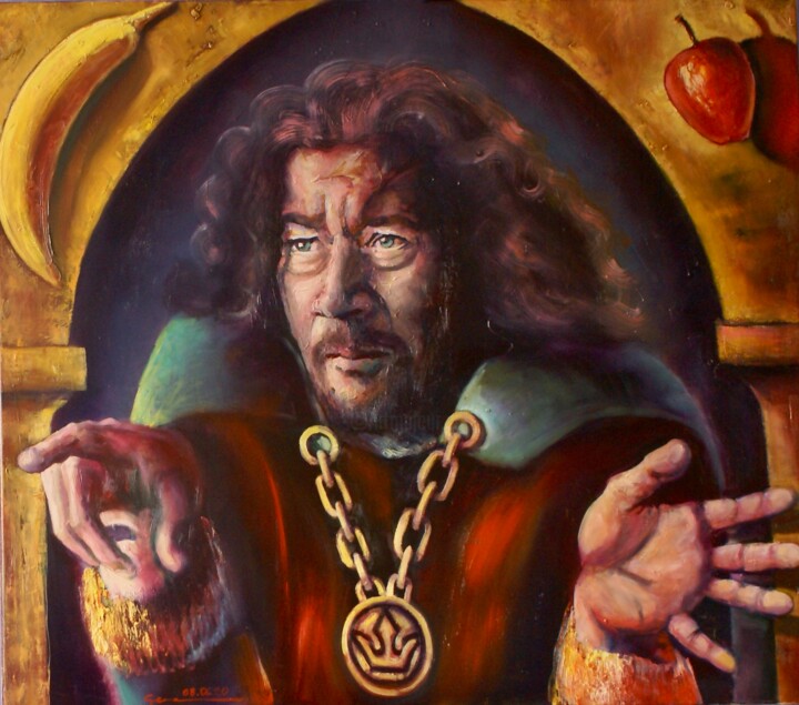 Time for the last fool / apple story II Malarstwo, 42,1x48 in