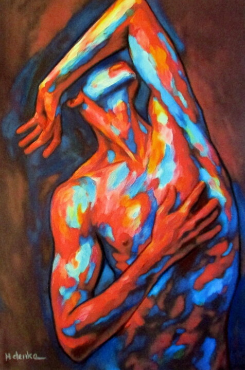 "Unspoken Cries" Schilderij, 29,1x18,9 in