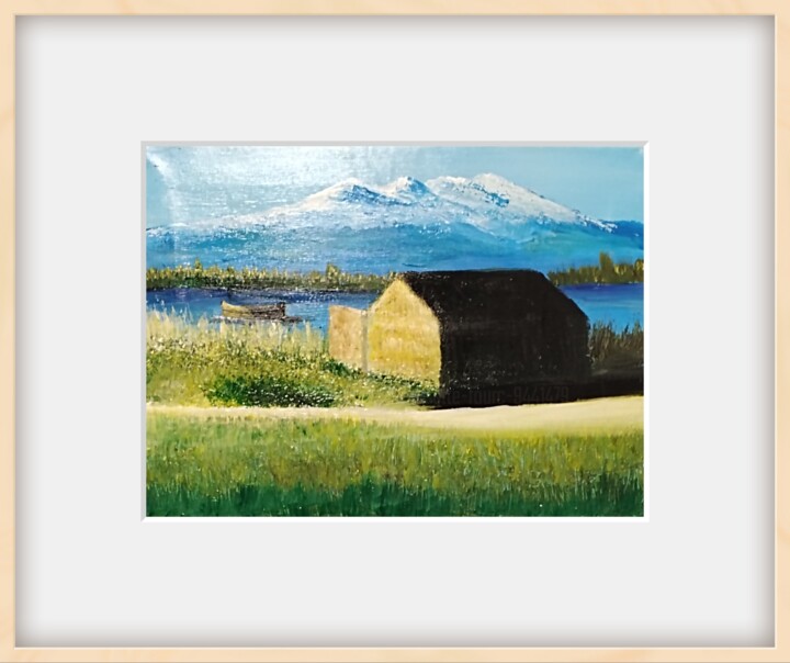 Cabane du pêcheur canet saint Nazaire Schilderij, 12,6x17,3 in