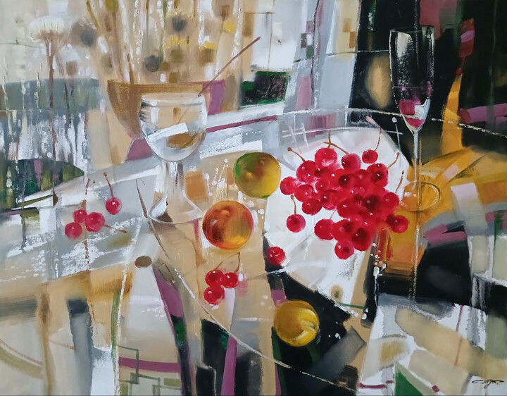 Cherries 绘画, 27.6x35.4 in