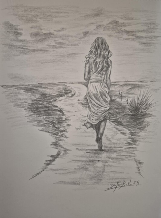 A very long way Tekening, 10,8x8,3 in