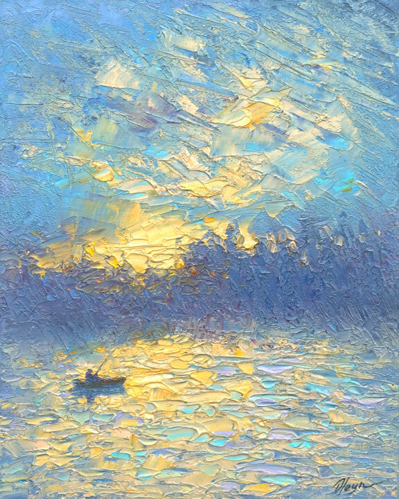 绘画 标题为“Evening 05” 由Dmitry Oleyn, 原创艺术品, 油 安装在木质担架架上