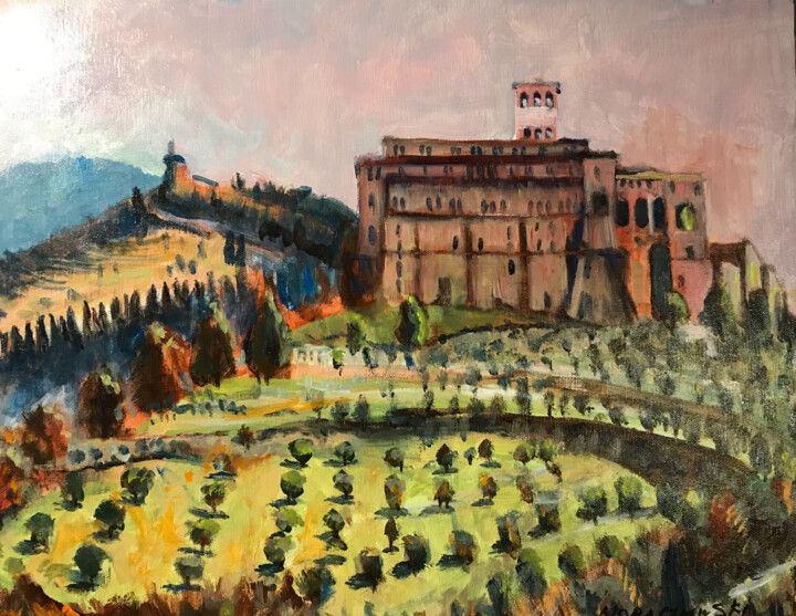 Cathedral of St. Francis, Assisi Painting, 16x20 in