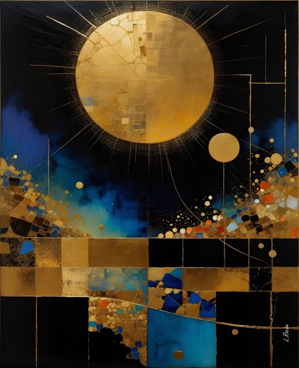 Painting titled "KING SOL 25" by L.Roche, Original Artwork, Acrylic Mounted on Other rigid panel