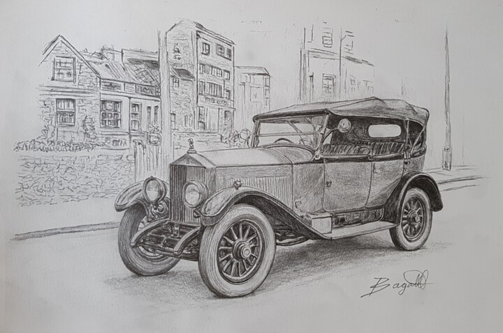 Classic Cars Vintage 1910 Rolls Royce commission works Resim, 10,2x15 in