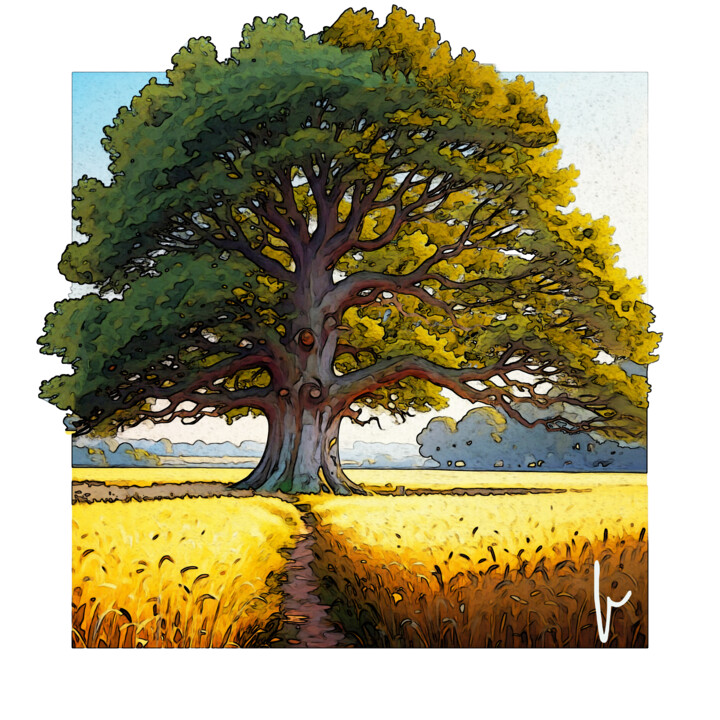 Arts numériques intitulée "Solstice d'été" par Jean Paul Pierozzi, Œuvre d'art originale, Peinture numérique