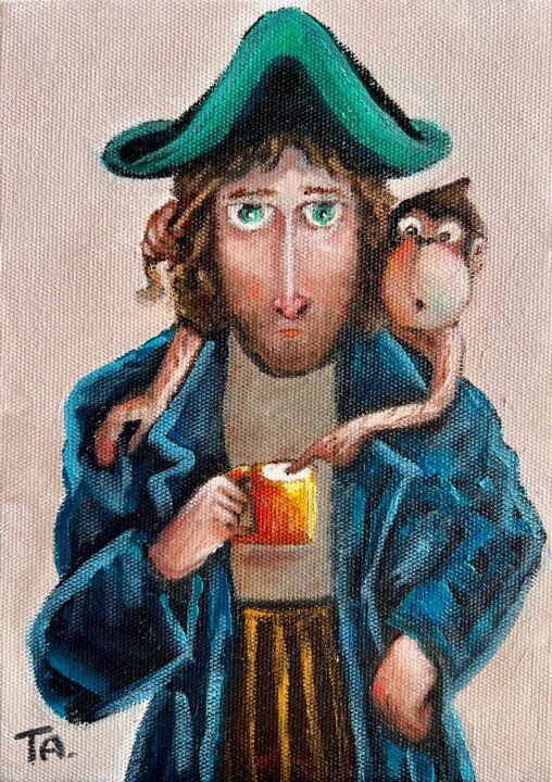 Painting titled "Captain Thomas & Ba…" by Ta Byrne, Original Artwork, Oil