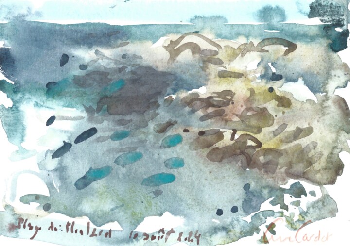 Plage du Ly - Août 2024 Pintura, 5,9x8,3 in