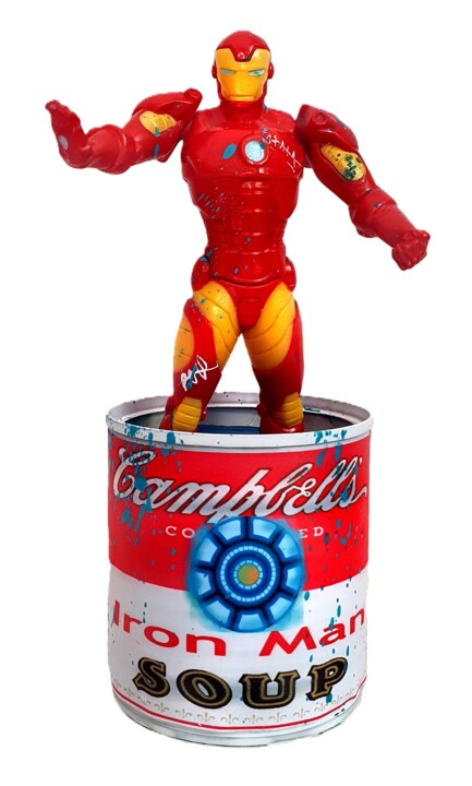 Sculpture titled "Iron Man Pop Art So…" by Pvettese, Original Artwork, Spray paint