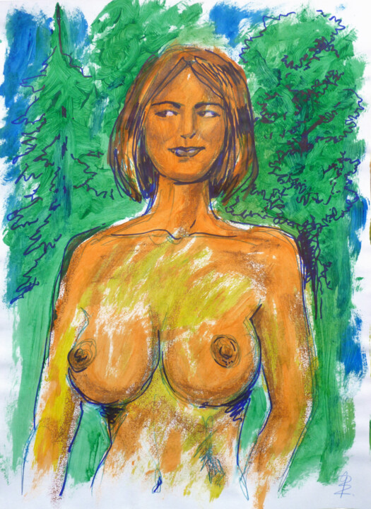 Waldgang. Tekening, 16,1x11,8 in
