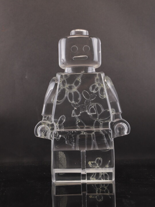 Sculpture titled "roboclusion Koons C…" by Vincent Sabatier (VerSus), Original Artwork, Resin