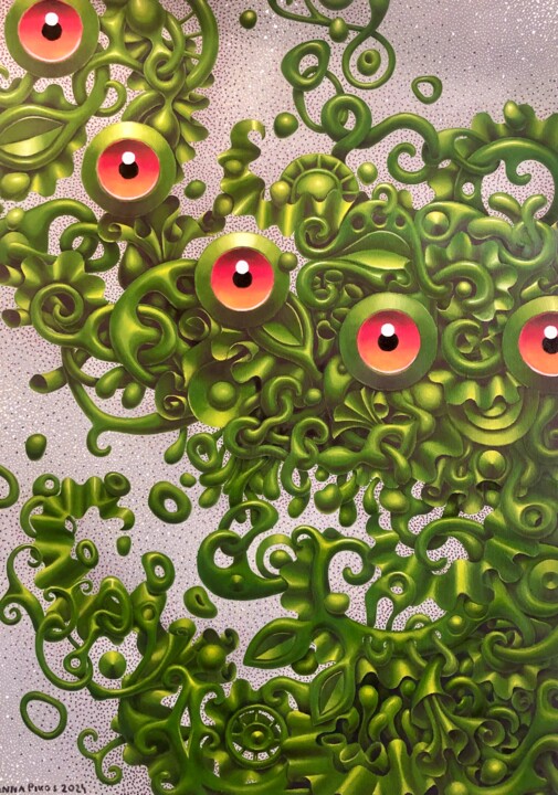 "The spring got out…" başlıklı Tablo Anna Pikos tarafından, Orijinal sanat, Petrol Ahşap Sedye çerçevesi üzerine monte edilm…