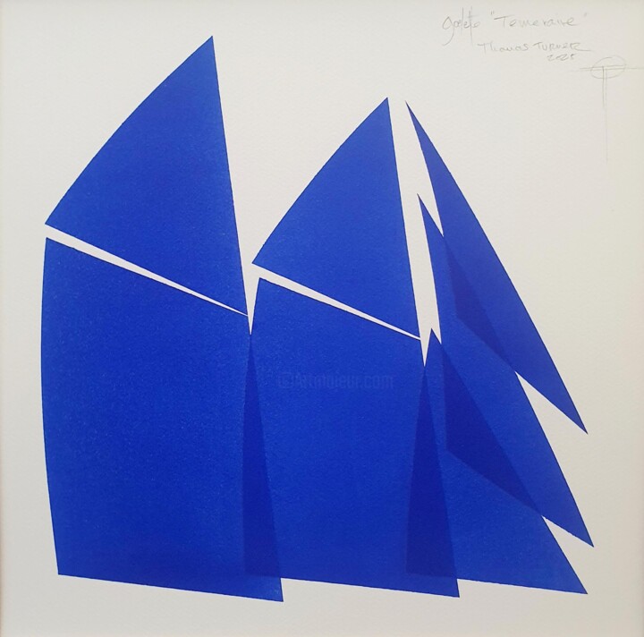 Painting titled "goelette "Téméraire"" by Thomas Turner, Original Artwork, Acrylic Mounted on Wood Panel