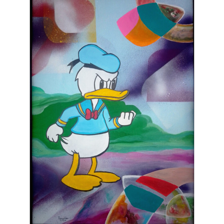 Donald no mundo abstrato 绘画, 16.5x11.4 in