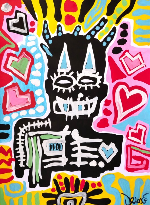 Happy Basquiat ( Tribute to Basquiat ) 绘画, 15.8x11.8 in